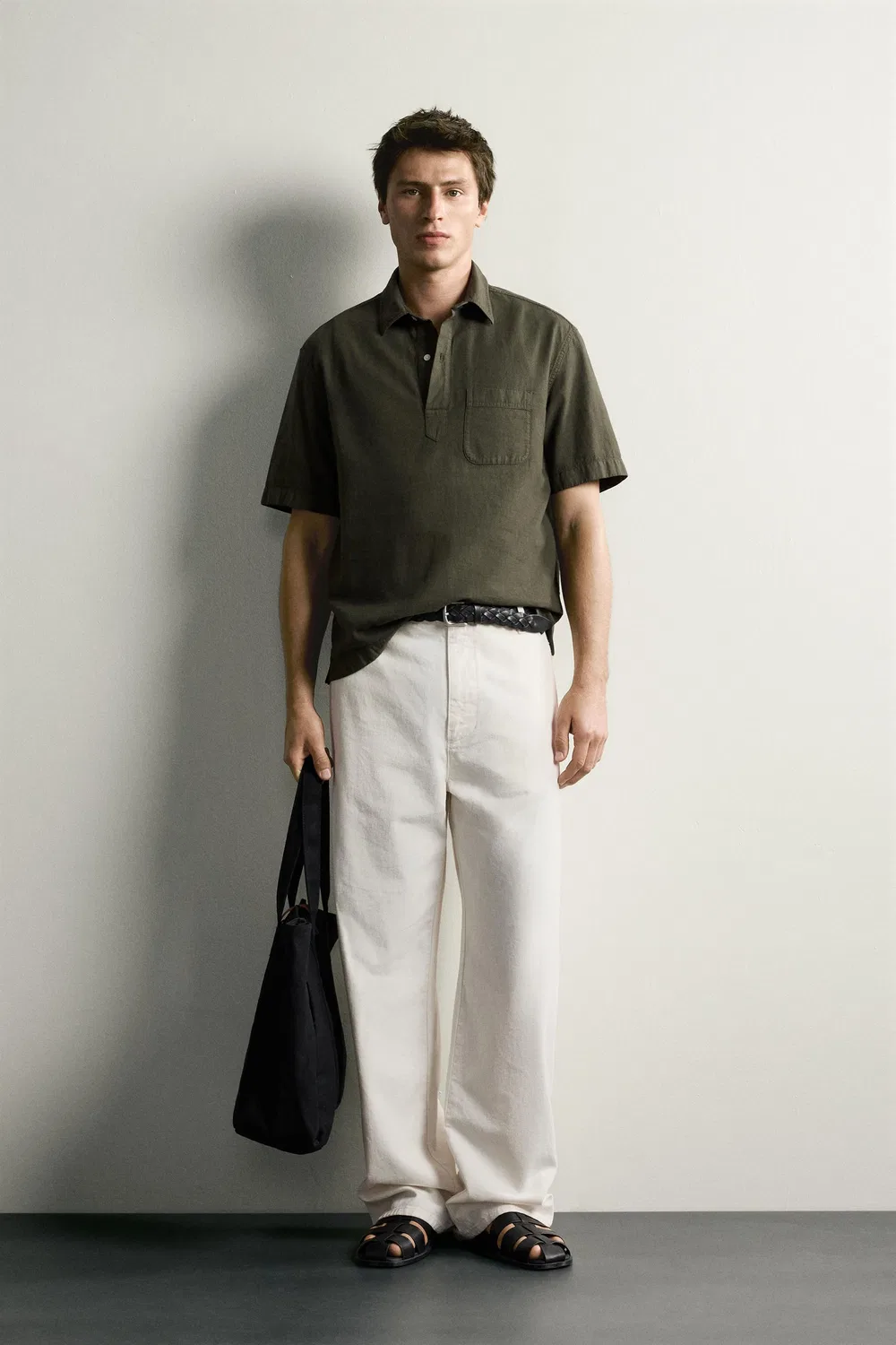 Поло стандартного кроя ZARA, Khaki