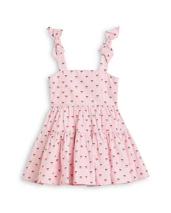 Детское платье для девочек с принтом Suki Cherry Mini Dress Bardot Junior, розовый