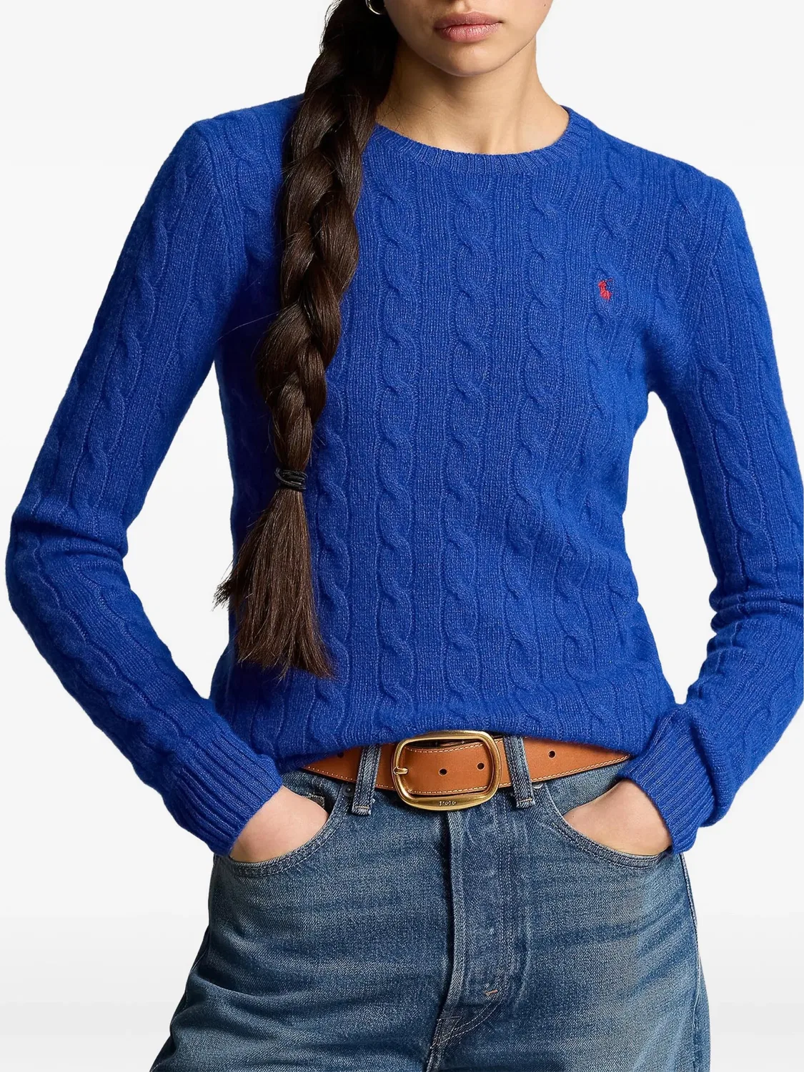 Polo Ralph Lauren Кабельный свитер синий — фото 2