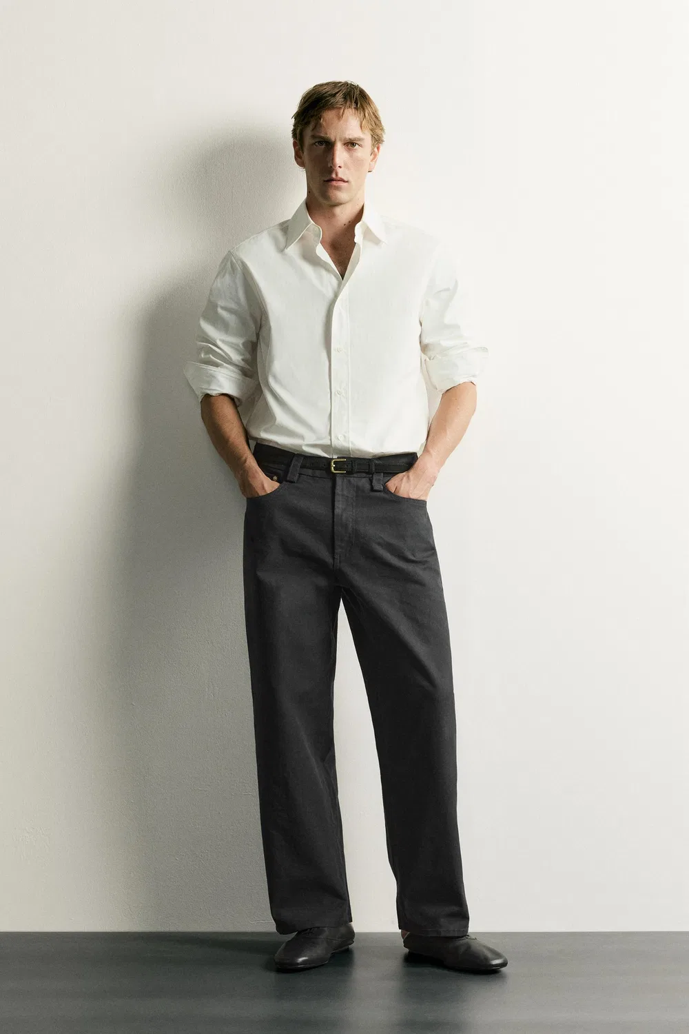 Прямые джинсы свободного кроя ZARA, Black