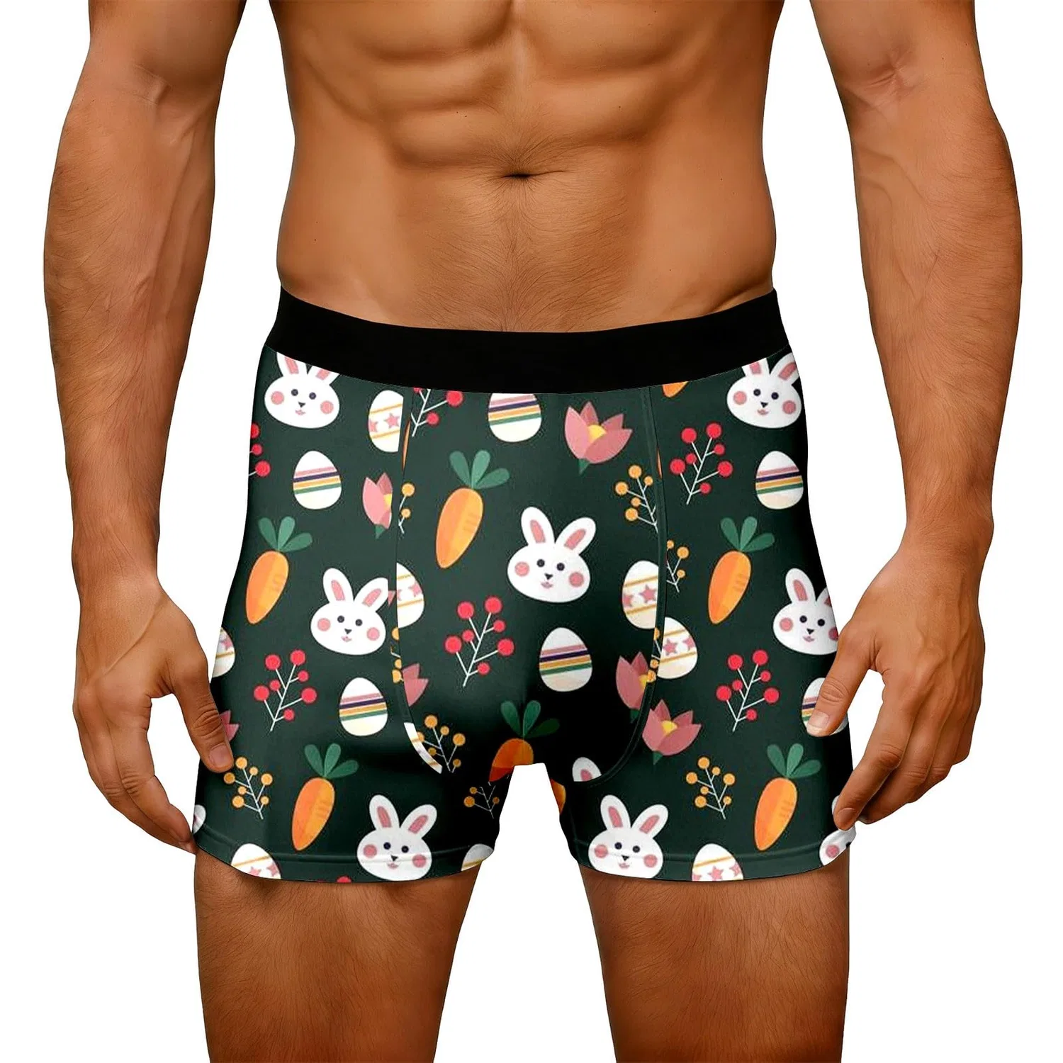 Мужские термобрюки с принтом Easter Printed Briefs, Dark Verde-e