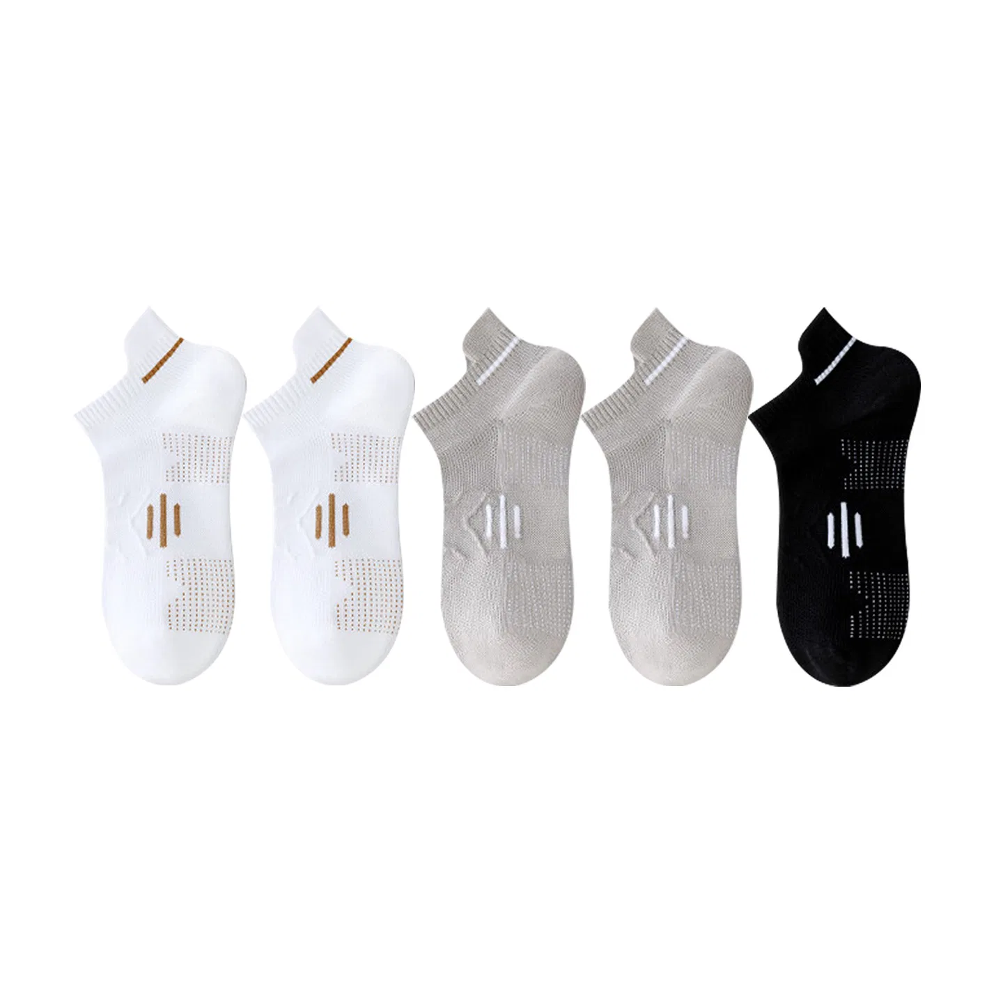Детские носки-следы набор 5 пар MINISO, 5 Pack 2 White Gold 2 Gray Black