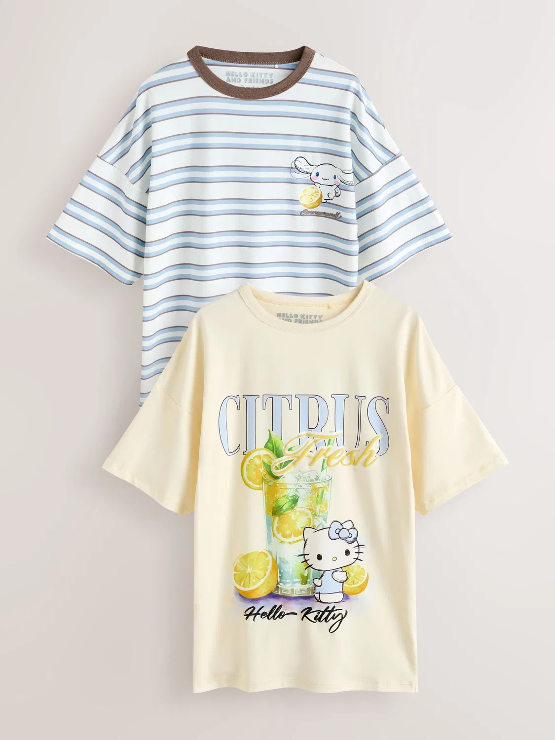 Ночная рубашка Hello Kitty, 2 шт Next, синяя/желтая