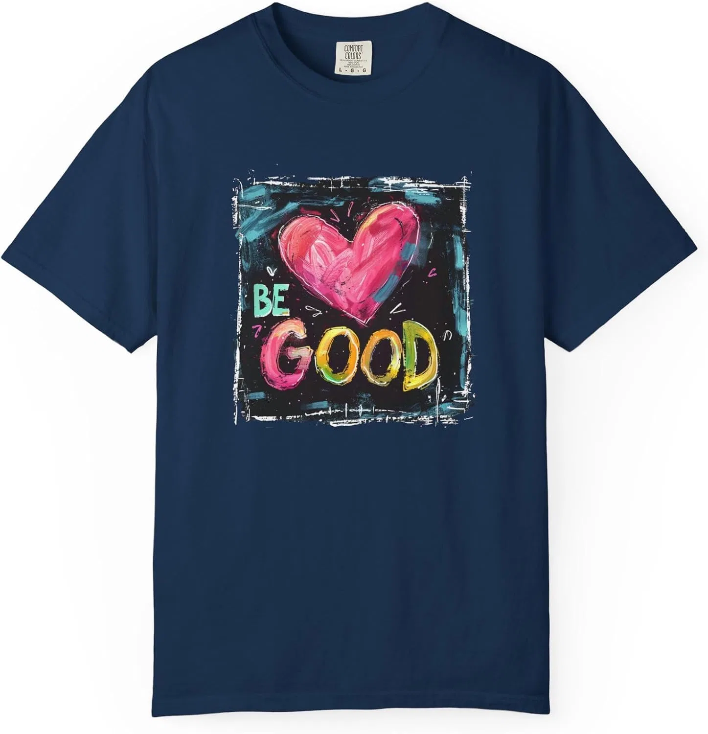 Женская футболка с принтом, BE Good Graphic T-Shirt, тёмно-синий