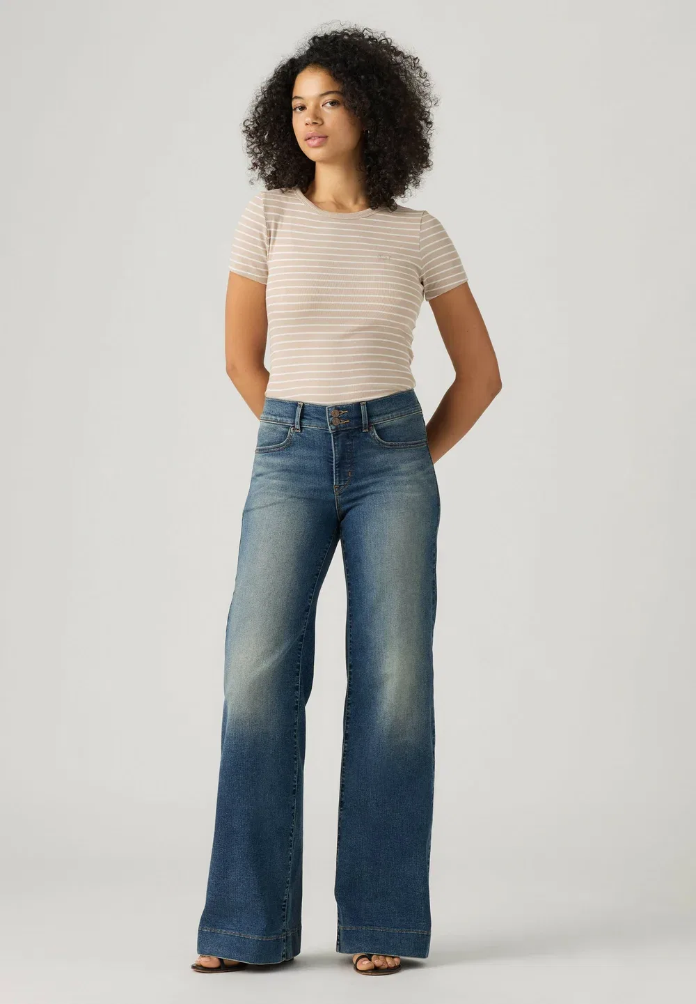 318 сшитых на заказ широких штанин, уходящих поздно - широкие штанины Levi'S, Leaving Late - Dark Indigo - Worn In — фото 2