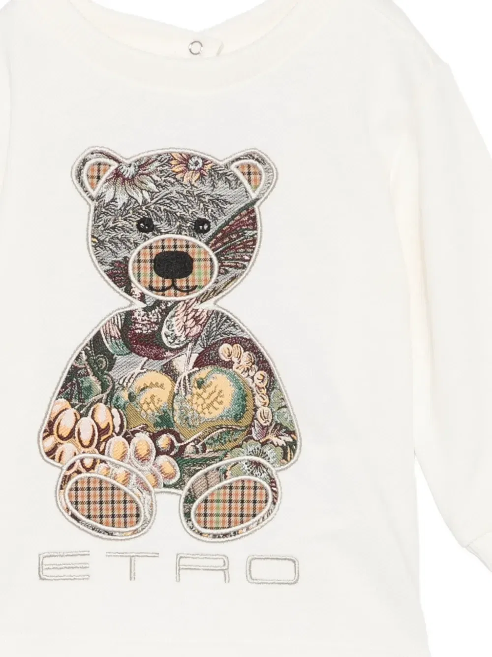 Футболка с аппликацией в виде плюшевого мишки Etro Kids, бежевый — фото 3