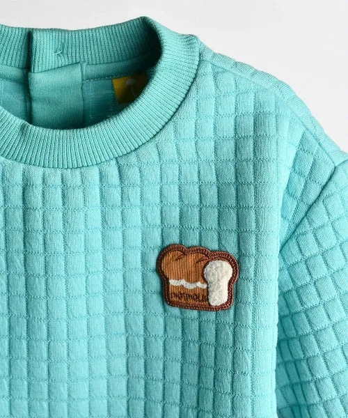 Детский лонгслив с длинным рукавом с принтом, Toast Blue, moimoln, Mint — фото 3