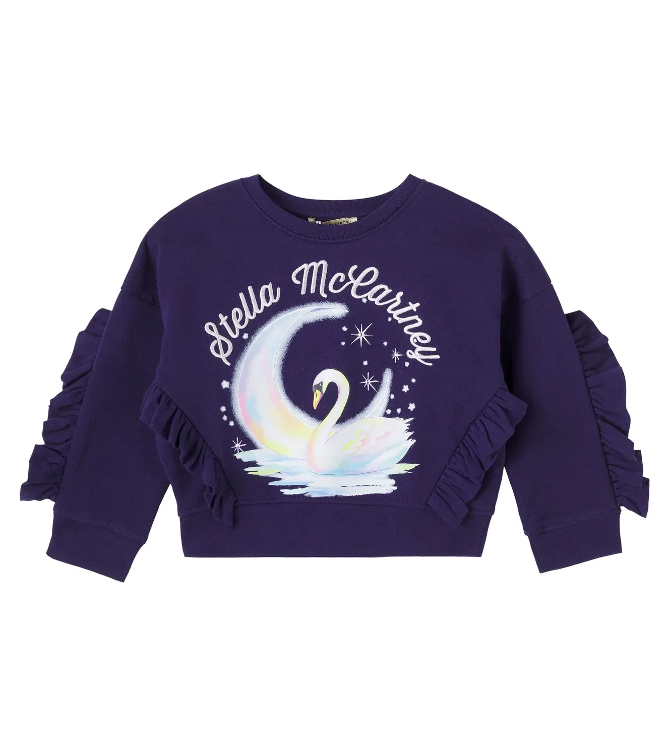 Футболка хлопковая с принтом Stella Mccartney Kids, синий