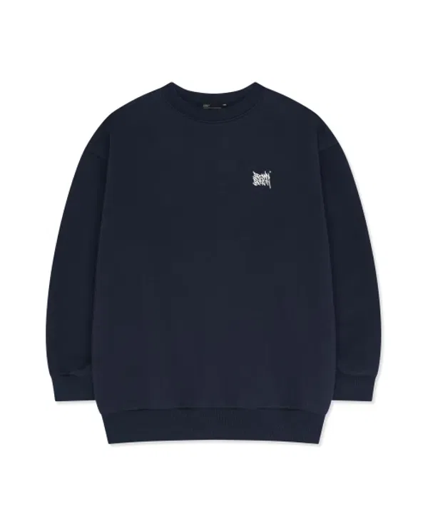 Свитшот детский с надписью, Kids tag crewneck Brownbreath Kids, navy — фото 3