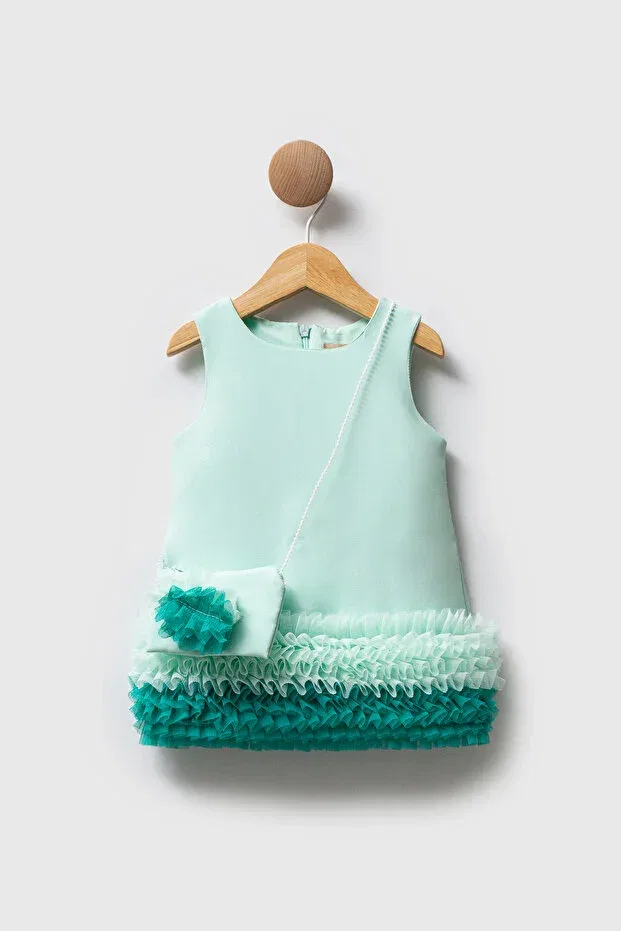 Детское платье для девочек с рюшами Wecan, Mint Green