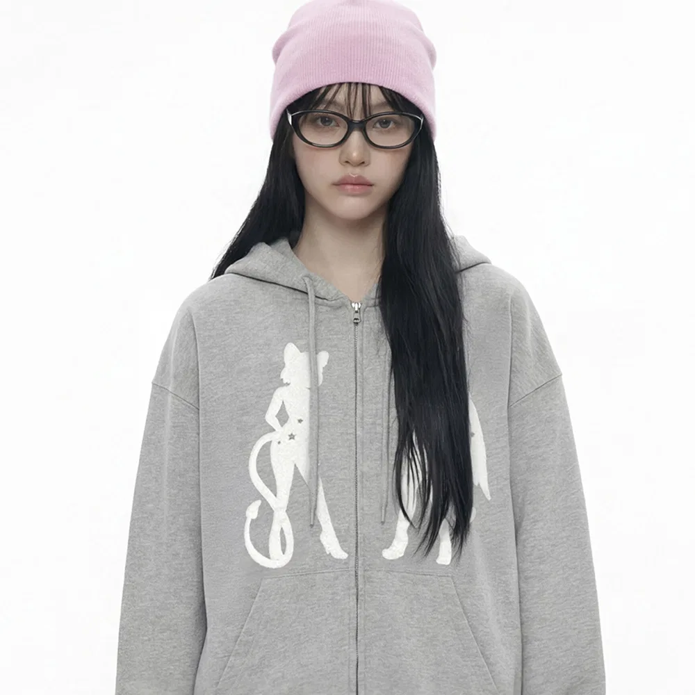 Детский худи с принтом Cat Gel GRAVER, Heather Grey