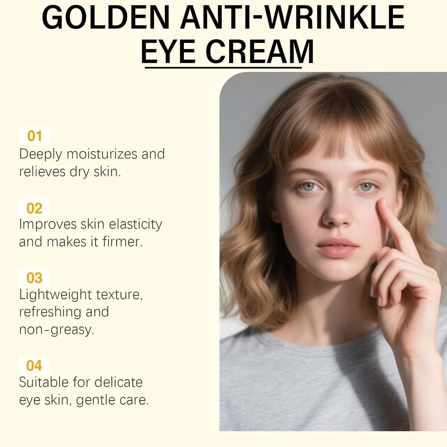 Крем для глаз Firming Eye Cream, Generisch, набор 2 шт, 15 г, Золотой — фото 3