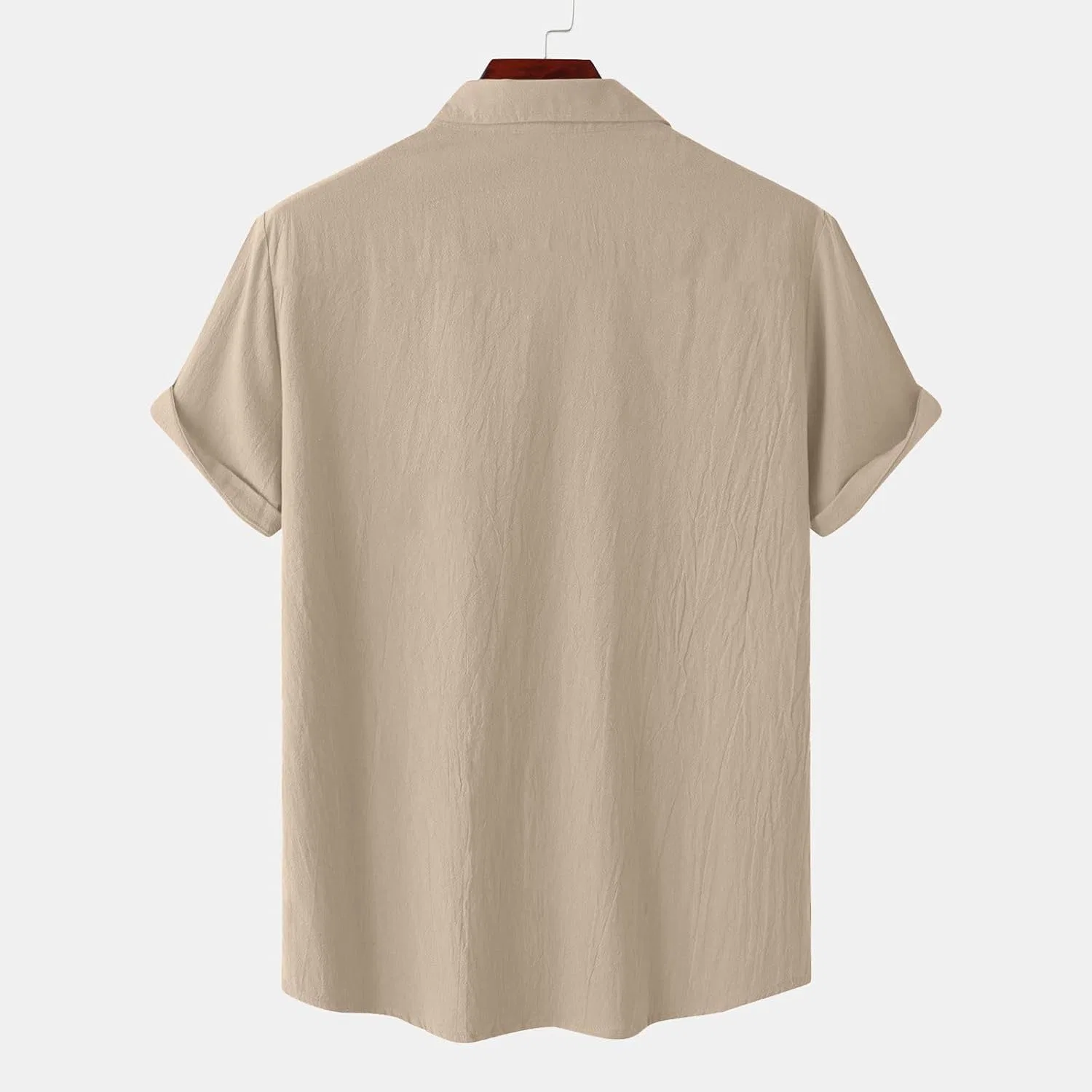 Мужская рубашка с коротким рукавом из хлопка Hawaiian, Beige — фото 3