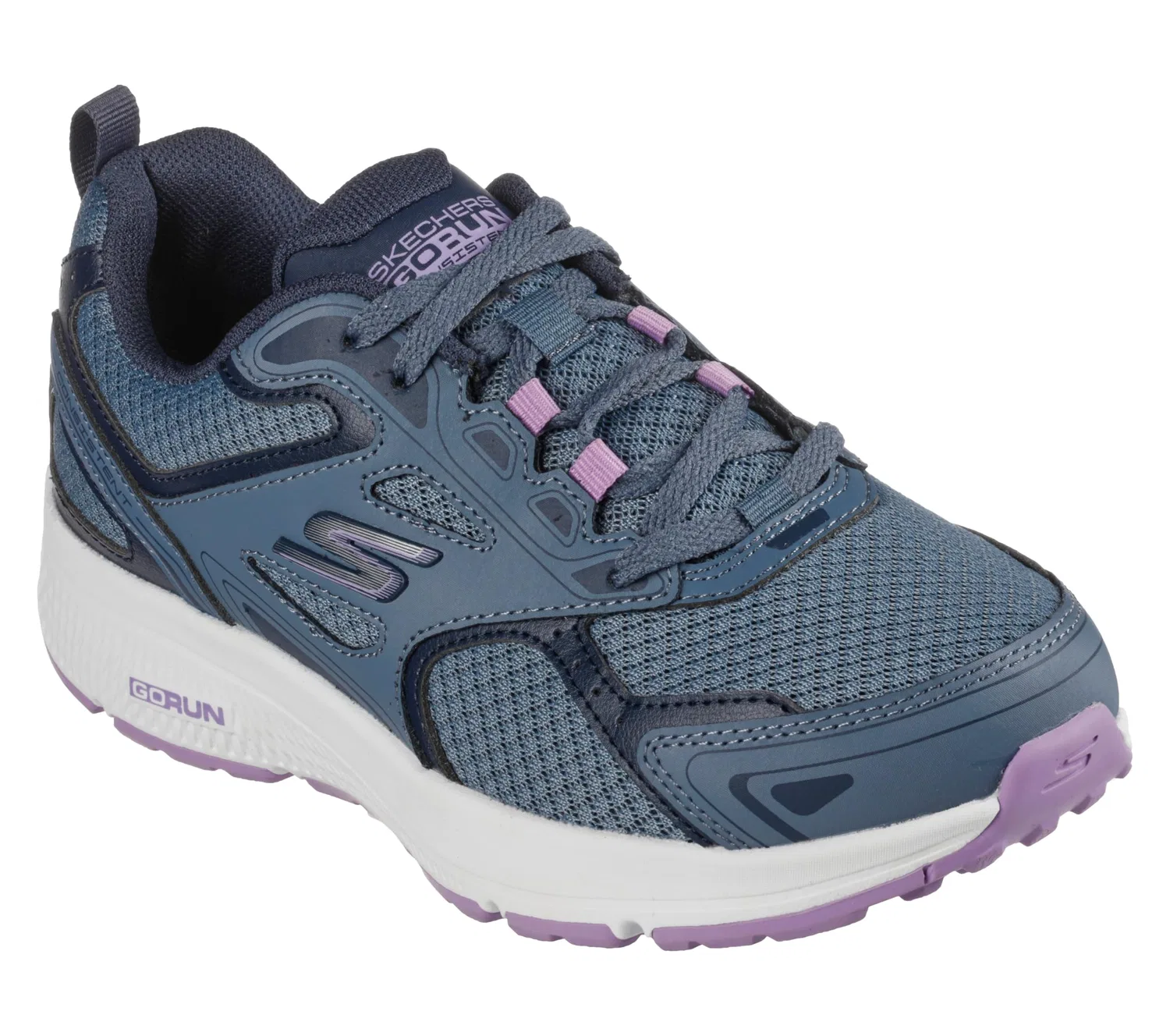 Детские кроссовки для девочек с шнуровкой Go Run Consistent Skechers, Blue Blue Light Ocean — фото 2