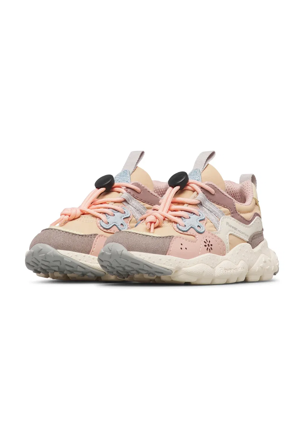 Кроссовки Jongens lage Yamano 3 Junior. - детская обувь Flower Mountain, Beige-Rosa — фото 2