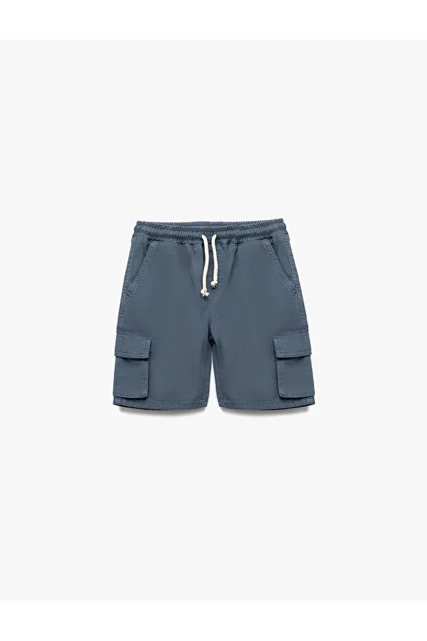 Детские шорты для мальчиков джинсовые Elastic Waist Regular Fit Blue Boy's Shorts Koton, Blue — фото 3