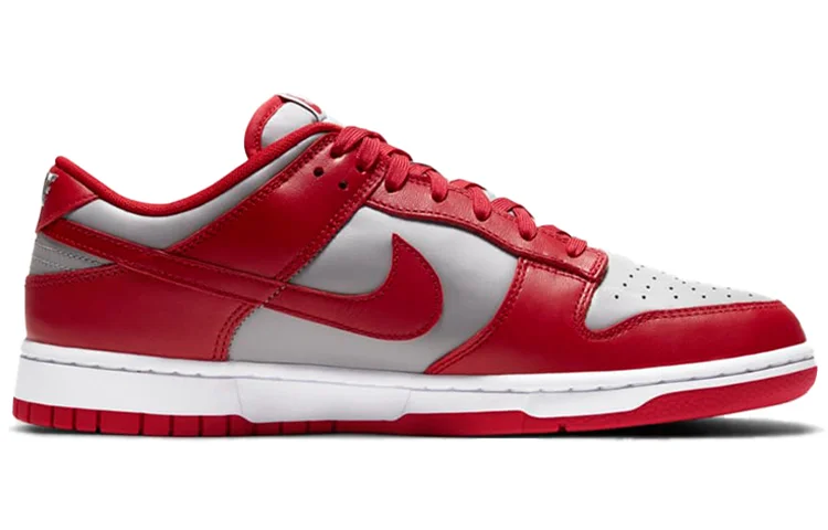 Кроссовки Nike Dunk Low Retro Medium, серый/красный — фото 2