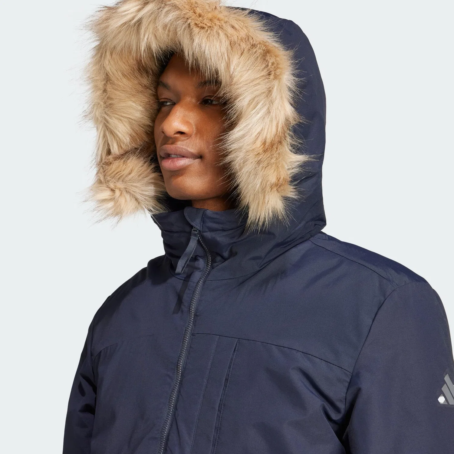 Мужская парка с искусственным мехом Paveric Fur Parka Adidas, Dunkelblau — фото 4
