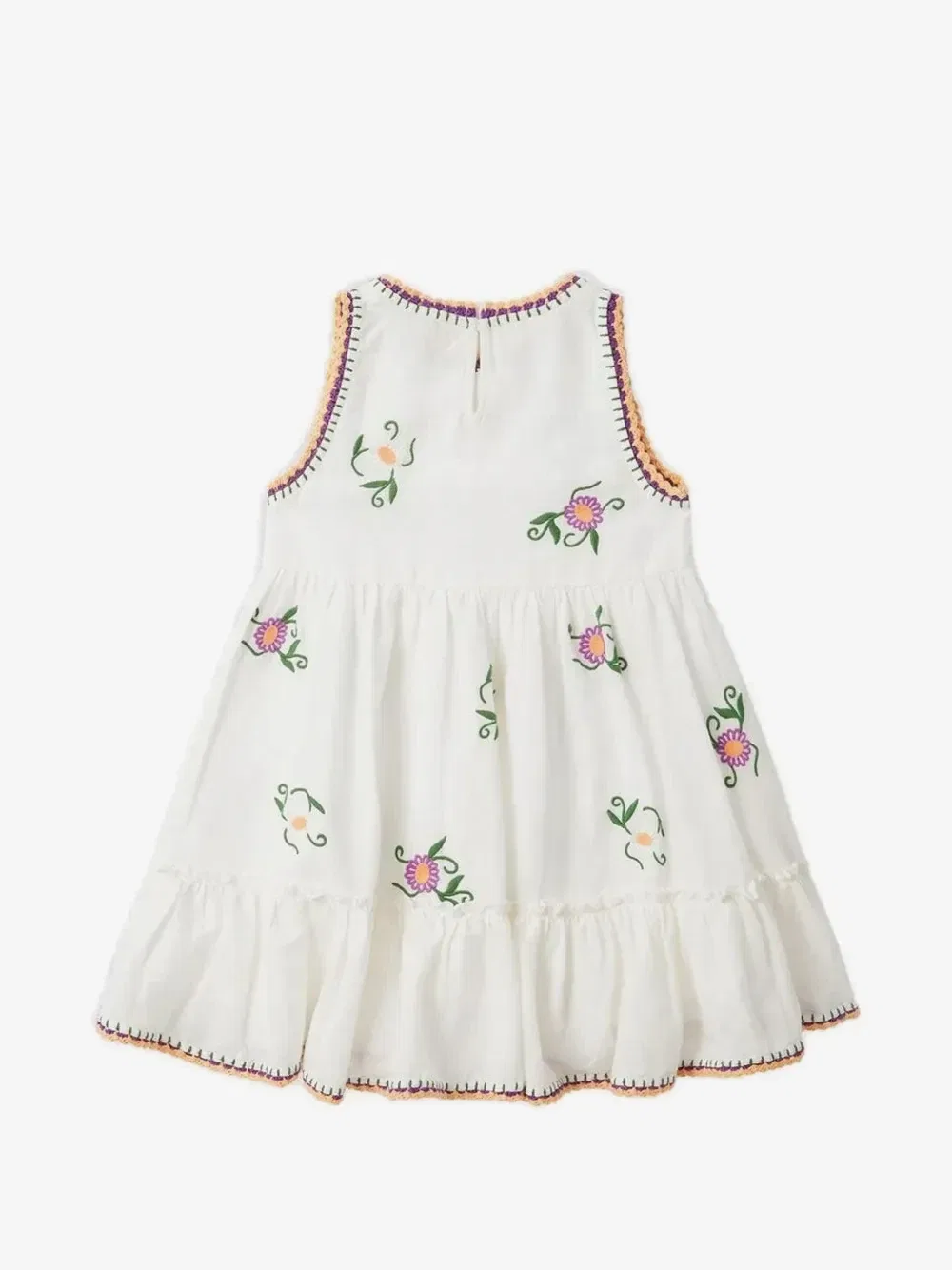 Платье с вышивкой и рюшами Stella McCartney Kids, белый — фото 2