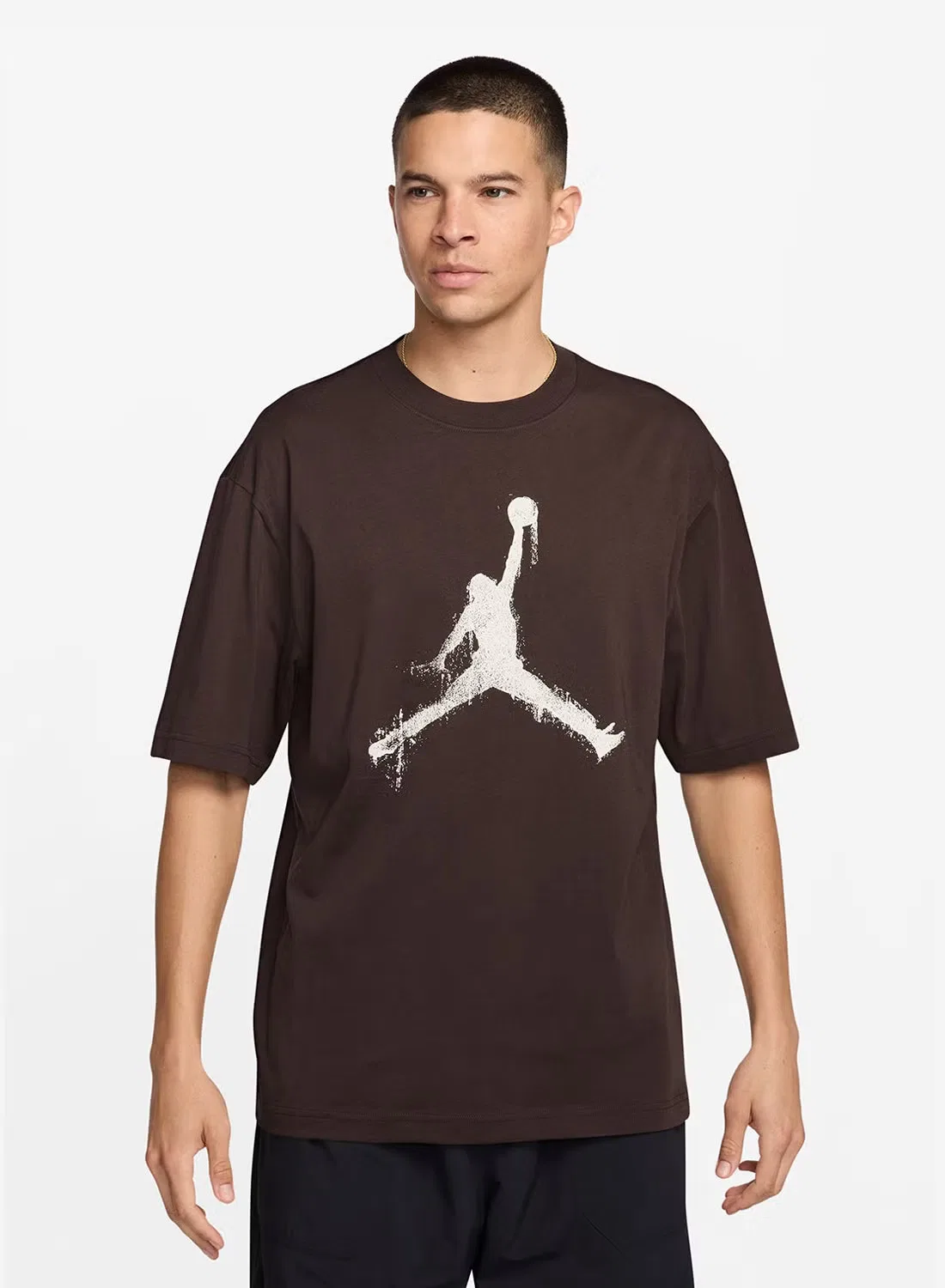 Футболка с принтом логотипа Brooklyn College Jumpman Jordan, коричневый