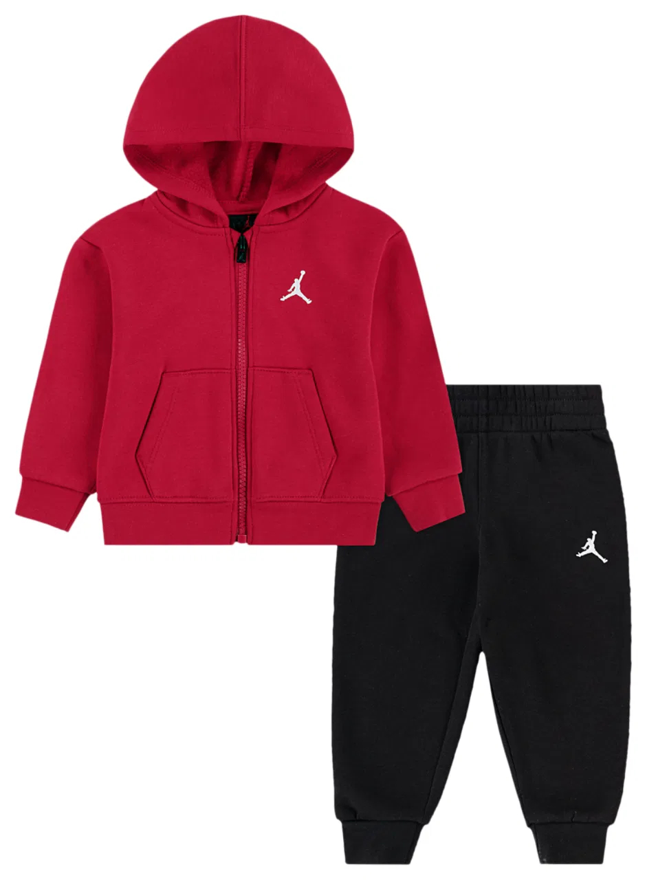 Детский комплект из флисовой кофты и штанов для мальчиков Brooklyn Fleece Jordan, черный/красный