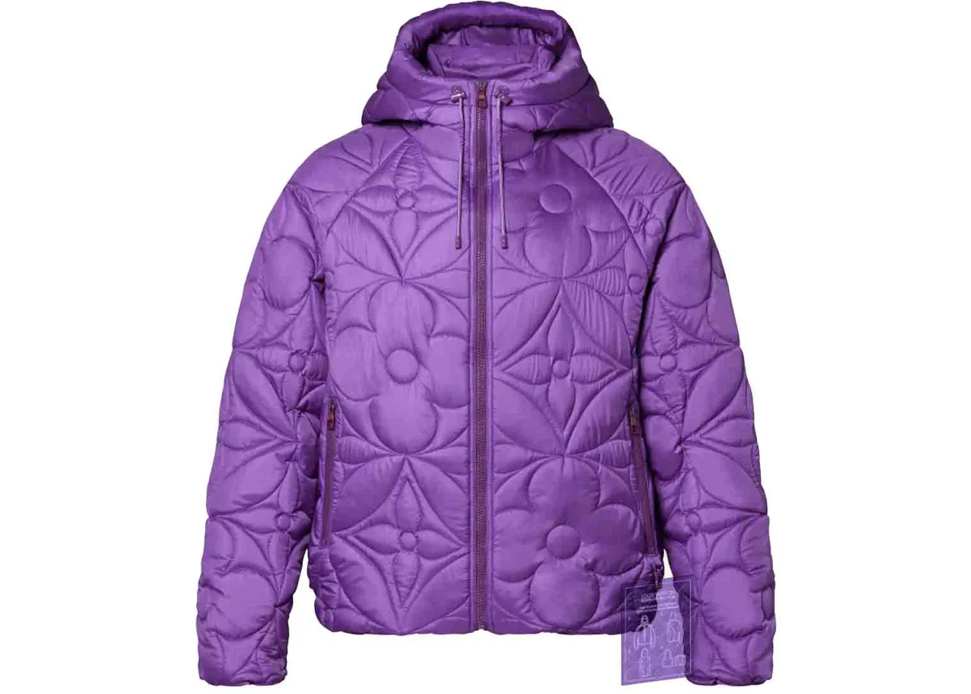 Мужская куртка с принтом Louis Vuitton LVSE Flower Quilted Hoodie Jacket, Violet