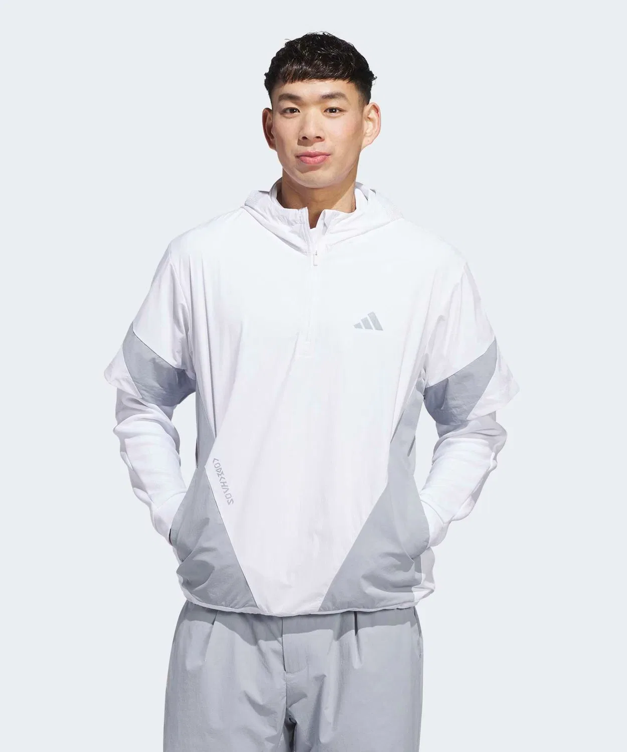 Мужская куртка с капюшоном и коротким рукавом, модель Code Chaos, Adidas, Белый