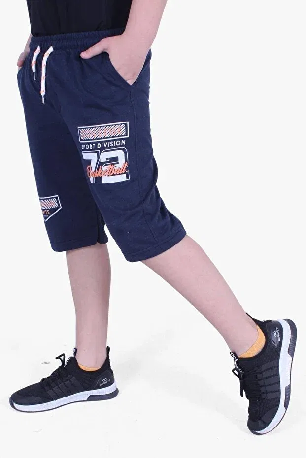 Детские шорты для мальчиков с графическим принтом Fyk Kids, Navy Blue — фото 3