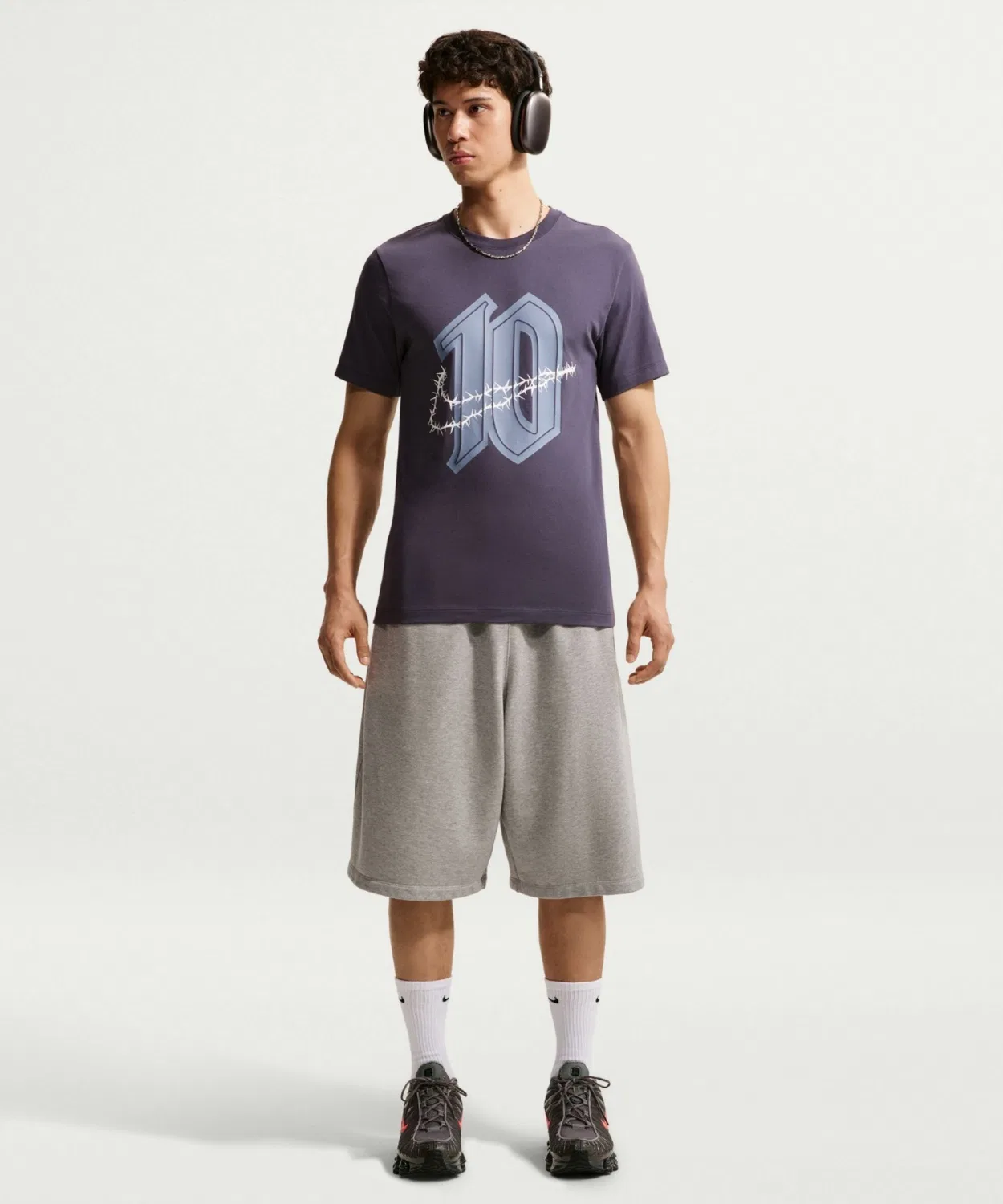 Мужская футболка с коротким рукавом, с принтом, Nike Sportswear, Dark Raisin — фото 4