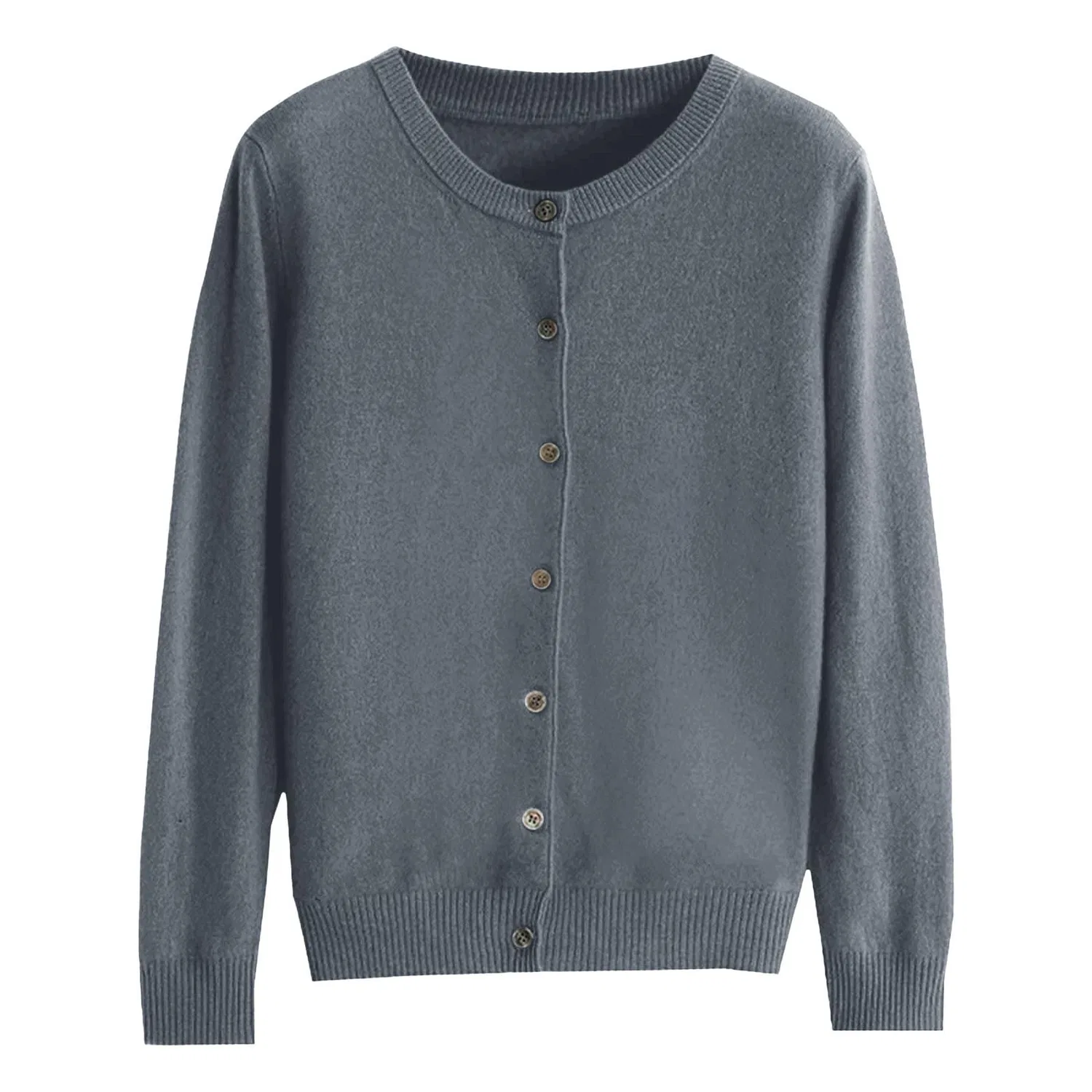 Женский кардиган с длинным рукавом и меховой отделкой, Ac-grigio Scuro
