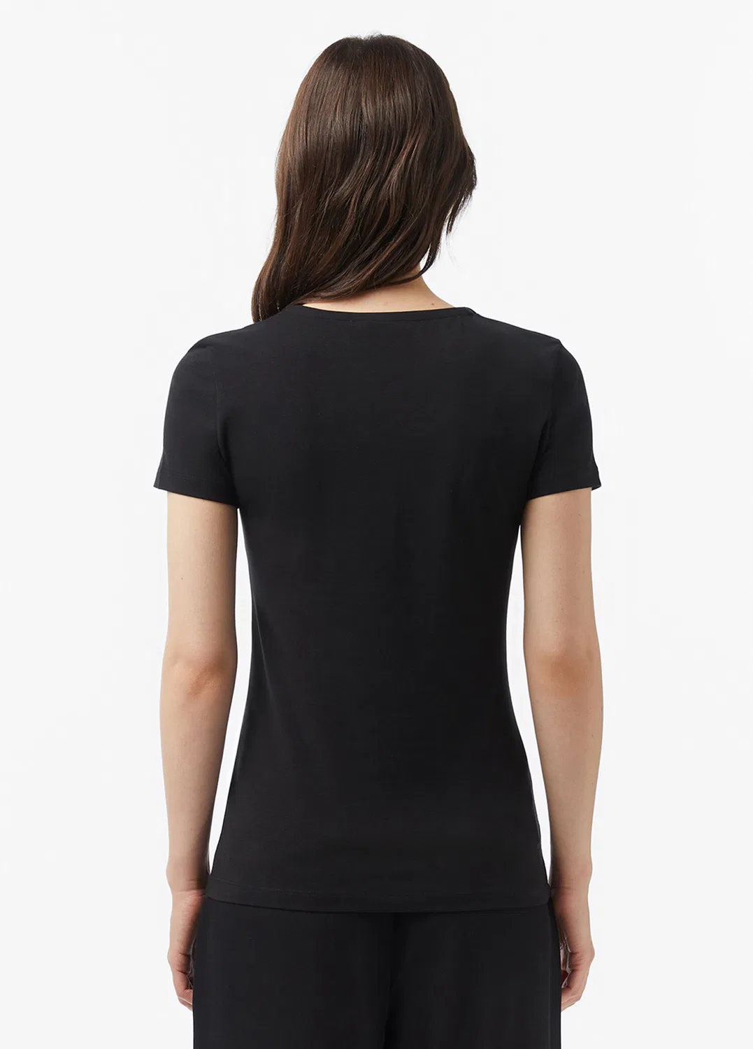 Футболка Lacoste V-образным вырезом Slim Fit, черная — фото 3