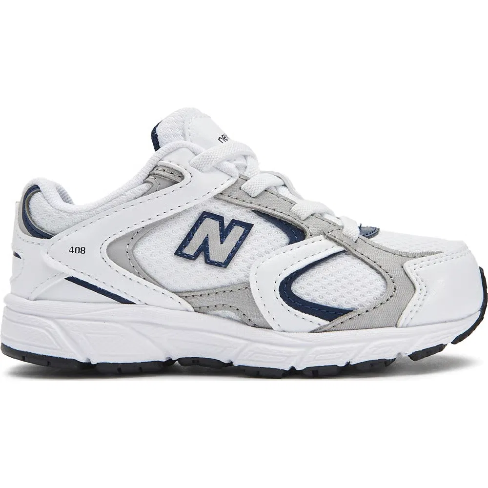 Детские слипоны 408 для малышей New Balance, White/Navy — фото 2
