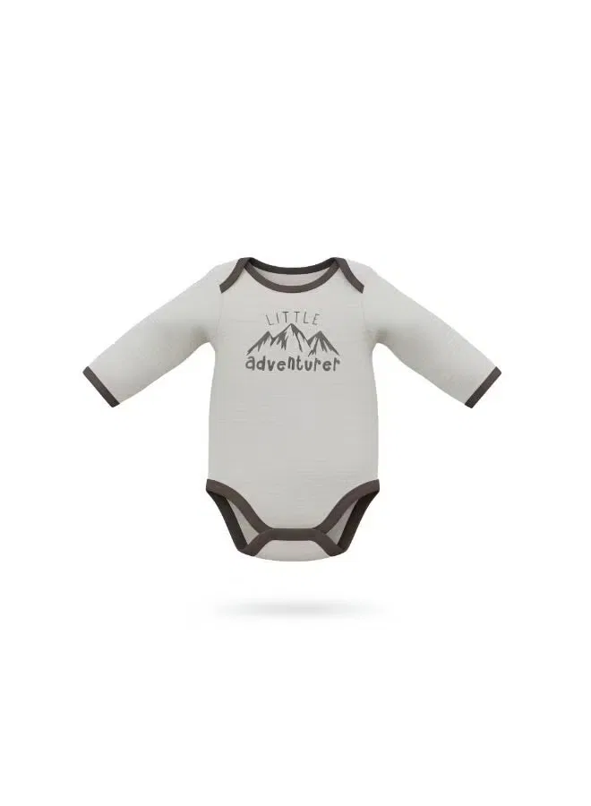 Боди-комбинезон с длинным рукавом и молнией Mountain print Bambimici, мультиколор — фото 2