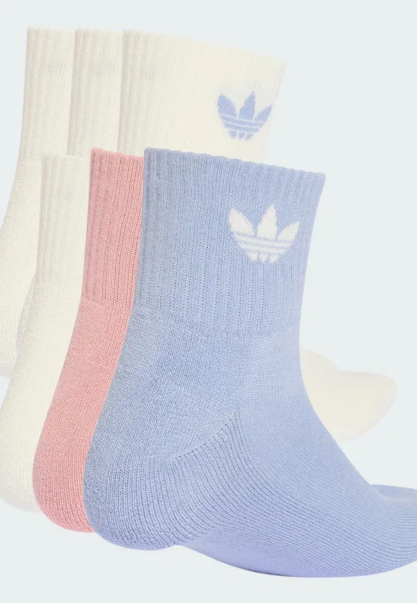 Носки средней длины, комплект из 6 пар, унисекс Adidas Originals, синий/сиреневый/кремовый — фото 2