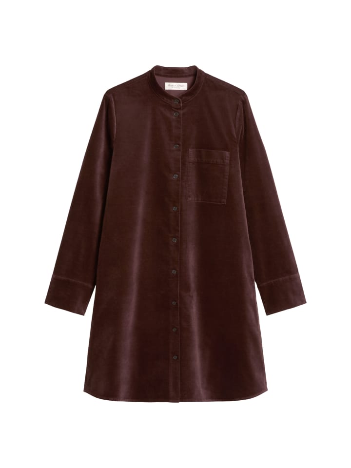 

Marc O'Polo Бархатное платье-рубашка А-образного силуэта, цвет «Черная вишня»