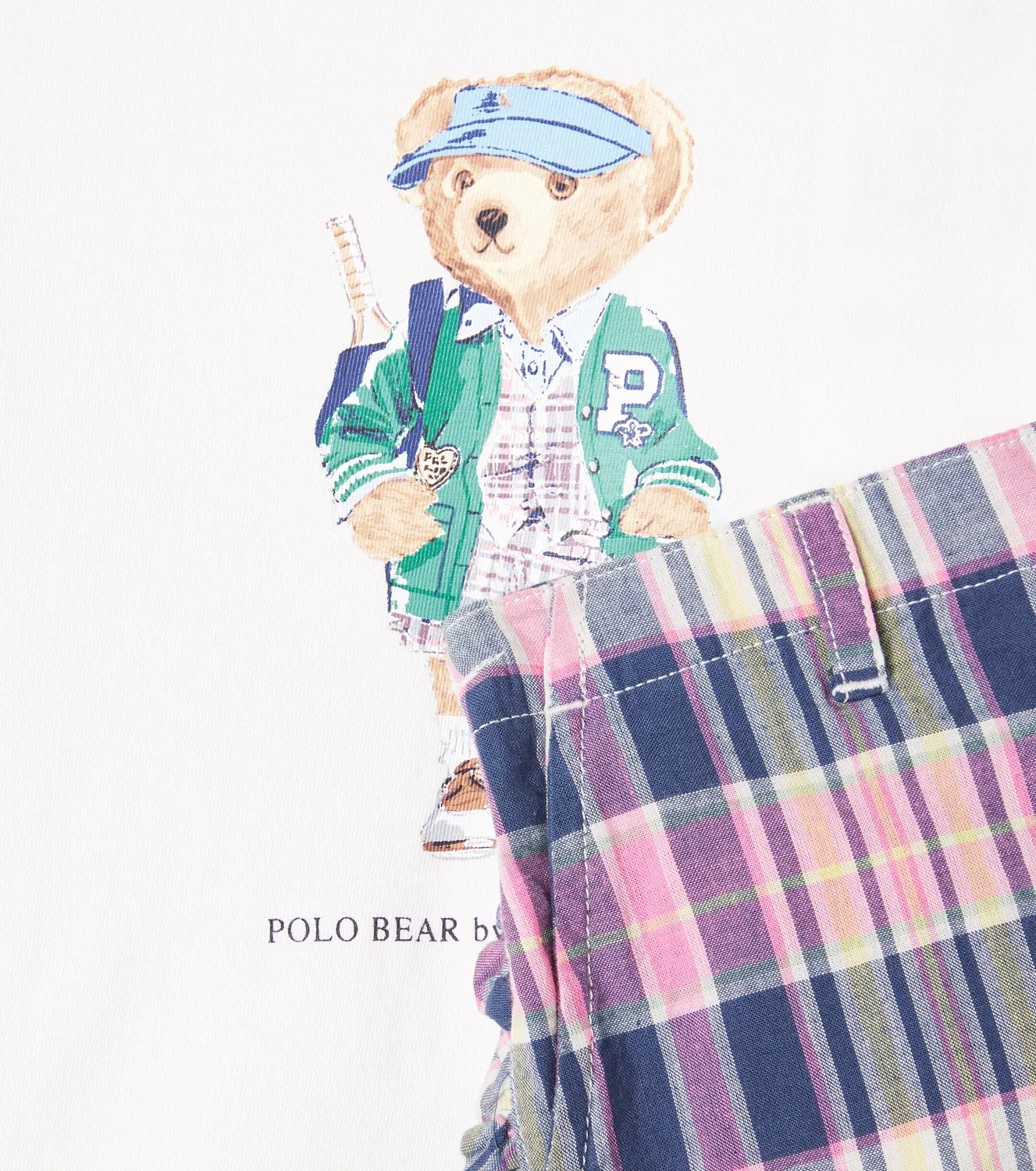 Комплект из футболки и шорт Baby Polo Bear из хлопка Polo Ralph Lauren Kids, белый — фото 3