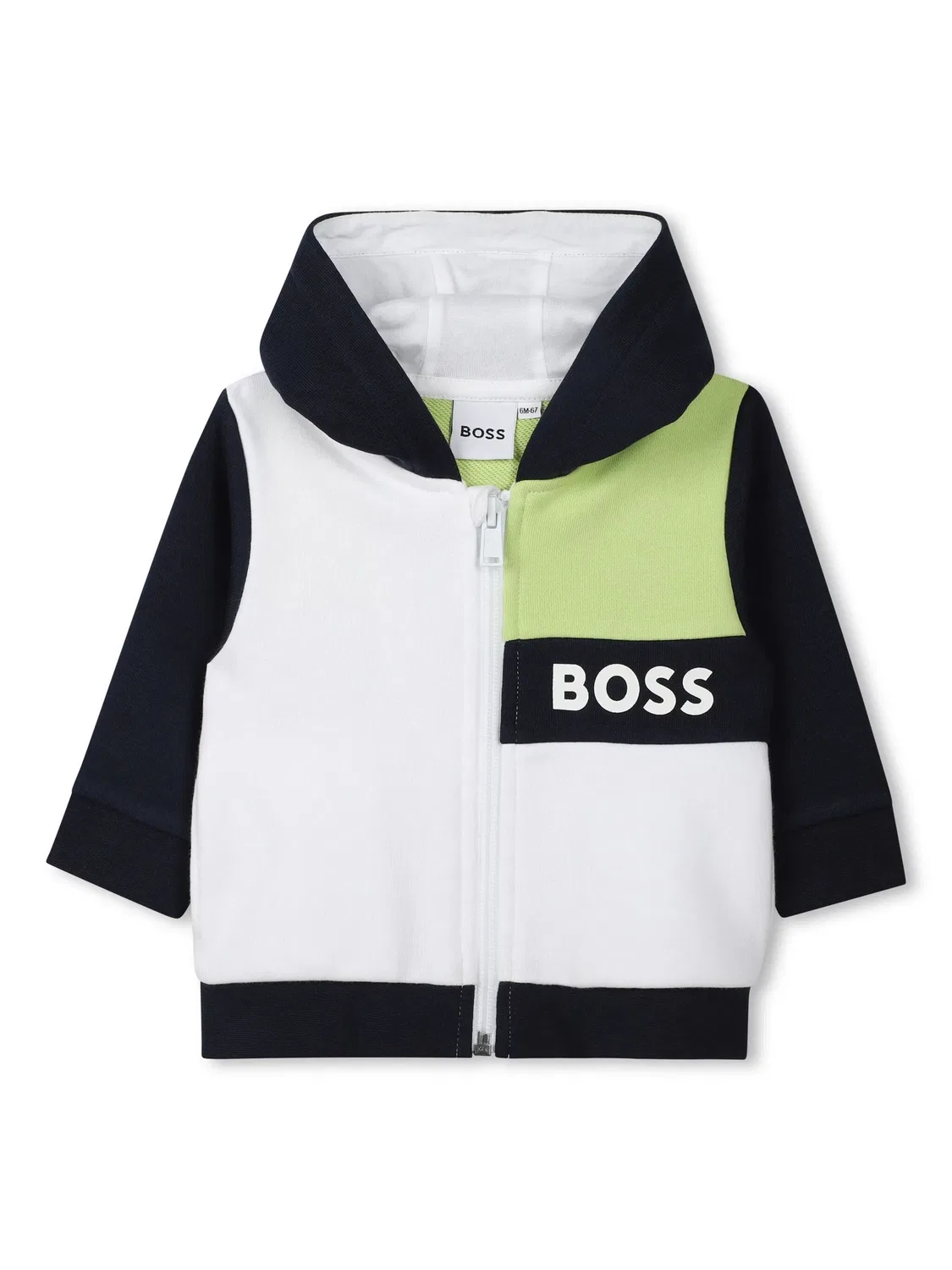 Кардиган с капюшоном и логотипом BOSS, белый