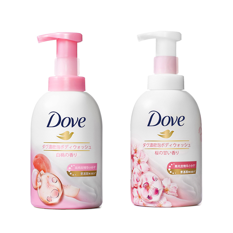 Dove Гель для душа Bubbles Deep+White Peach+Cherry Blossom очищающий увлажняющий питательный 400мл*2/400мл*3 — фото 3