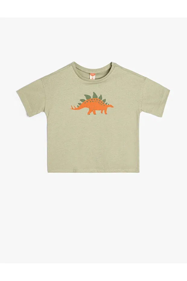 Детская футболка с принтом Dinosaur Koton, Green