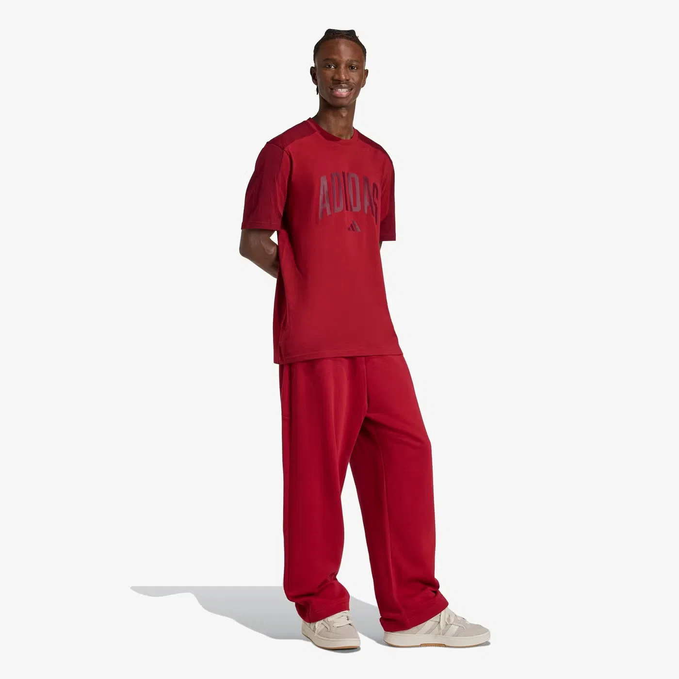 Джоггеры с принтом Collegiate Adidas, бордовый — фото 4