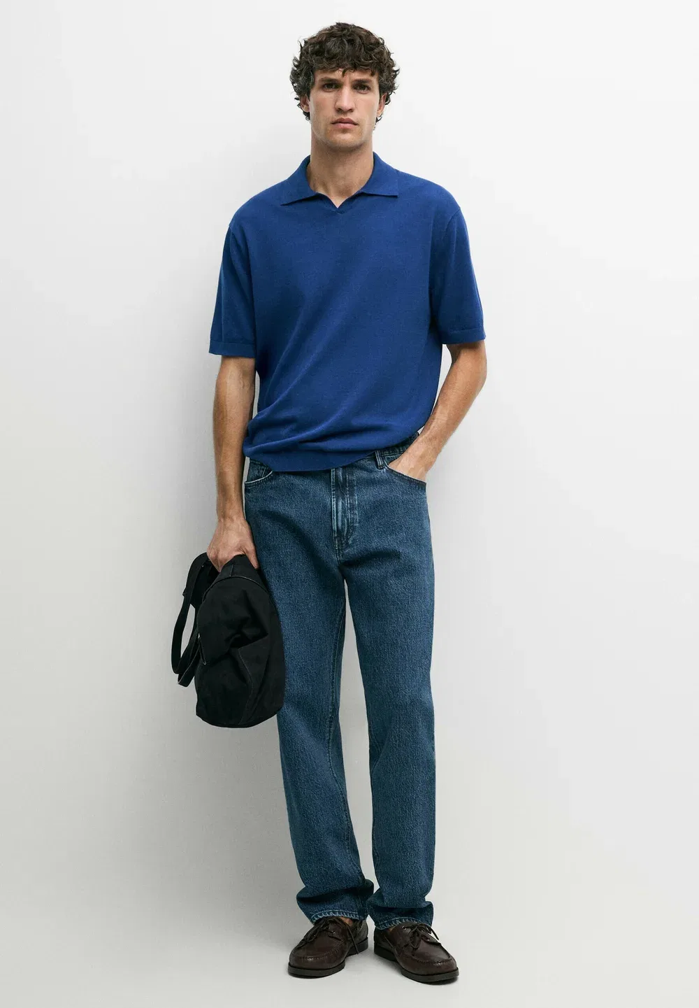 Джинсы зауженного кроя - джинсы прямого кроя Massimo Dutti, Dark Blue — фото 2