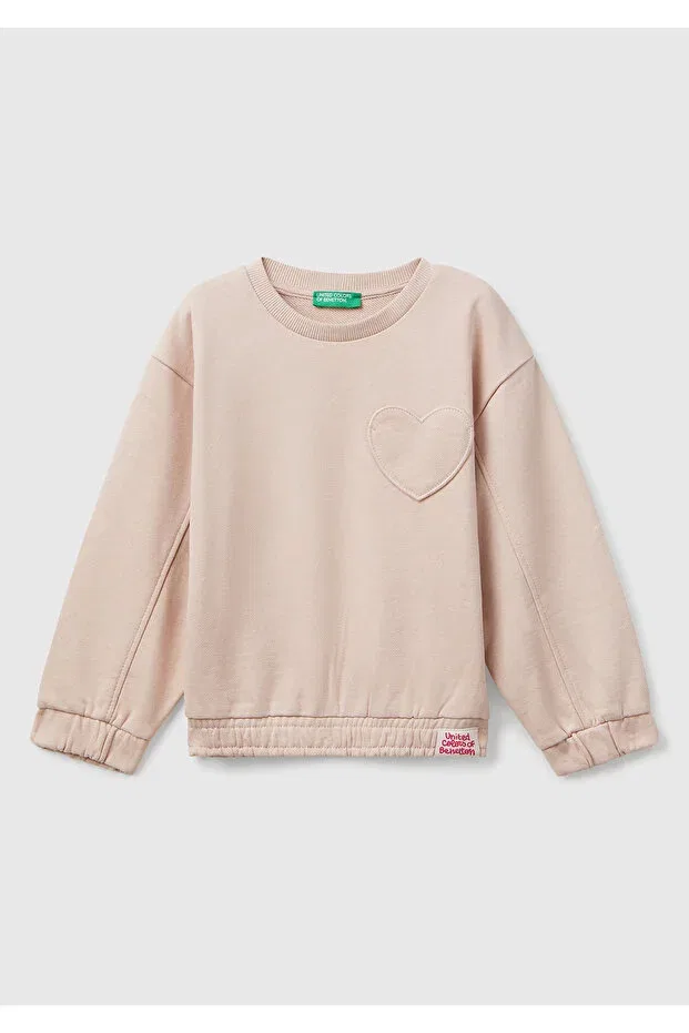 Детские свитшот для девочек с длинным рукавом United Colors Of Benetton, Powder Pink