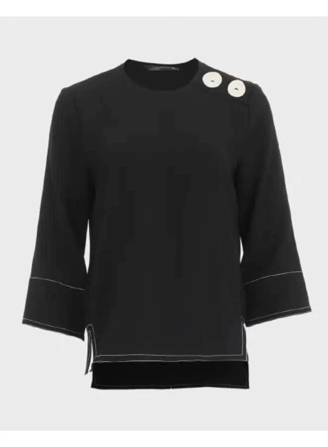 Рубашка с асимметричным кроем Zara, черно-белый
