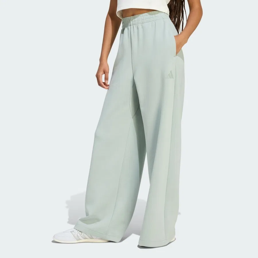 Штаны спортивные с мягкой тканью Soft Lux Straight Leg Adidas, Светло-зеленый