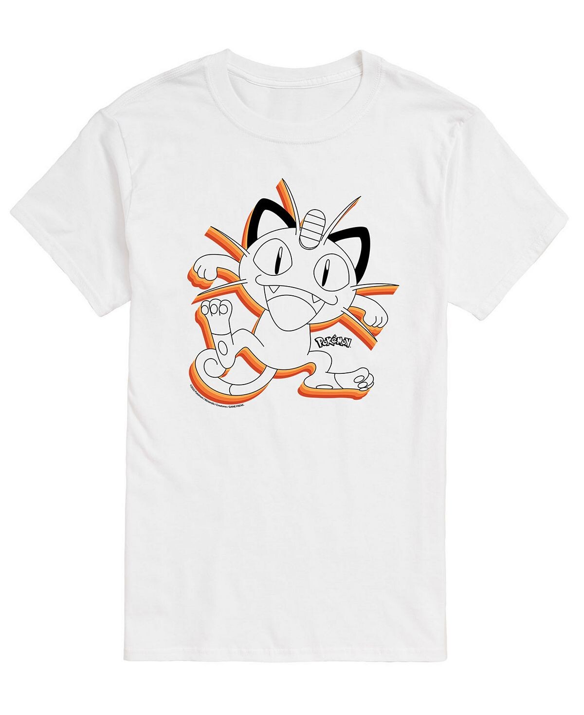 

Мужская футболка с рисунком pokemon meowth AIRWAVES, белый