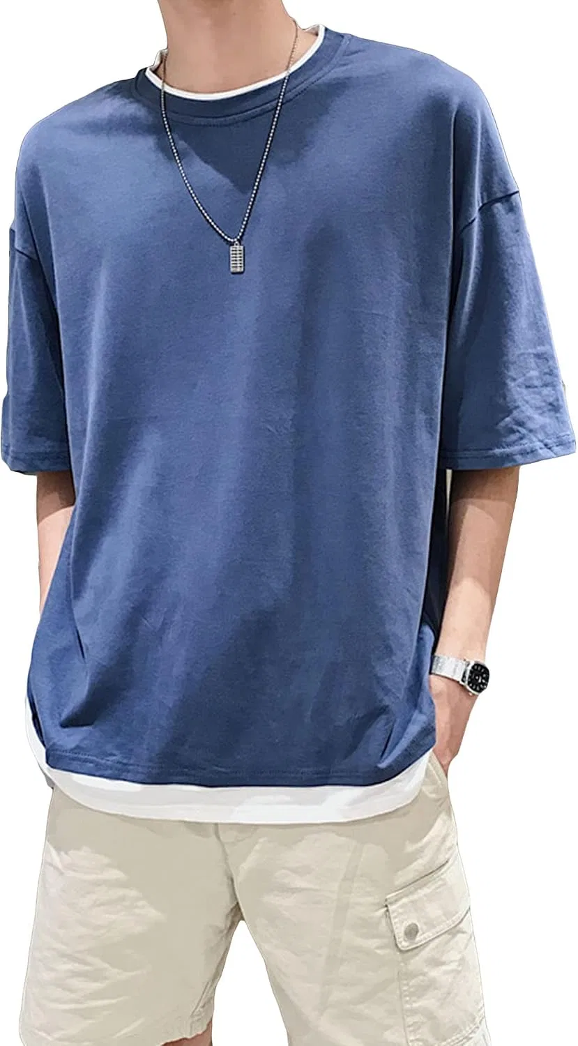 Мужская спортивная футболка с круглым вырезом Slim Fit, Blue