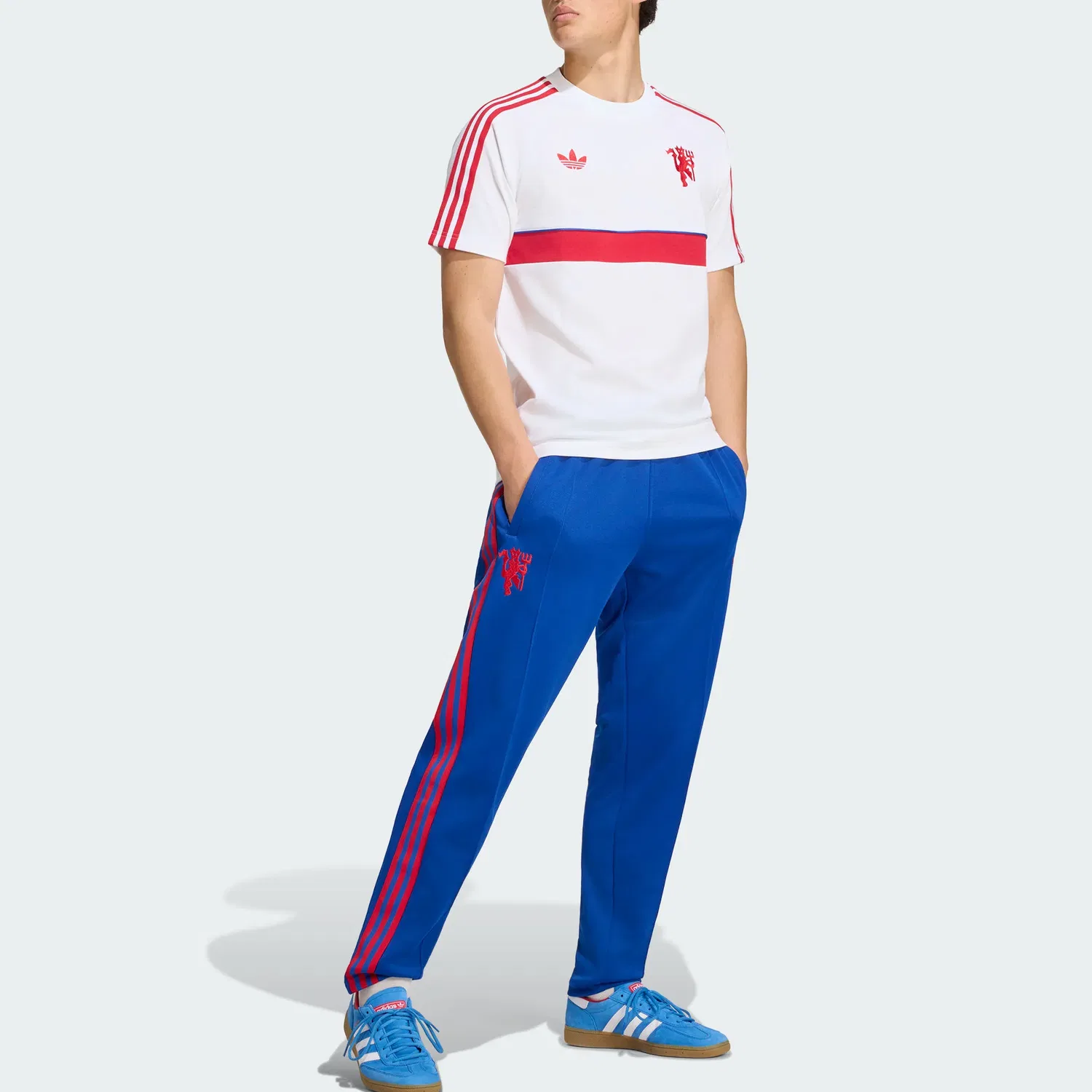 Мужская футболка с круглым вырезом Manchester United Adidas Originals, White — фото 4