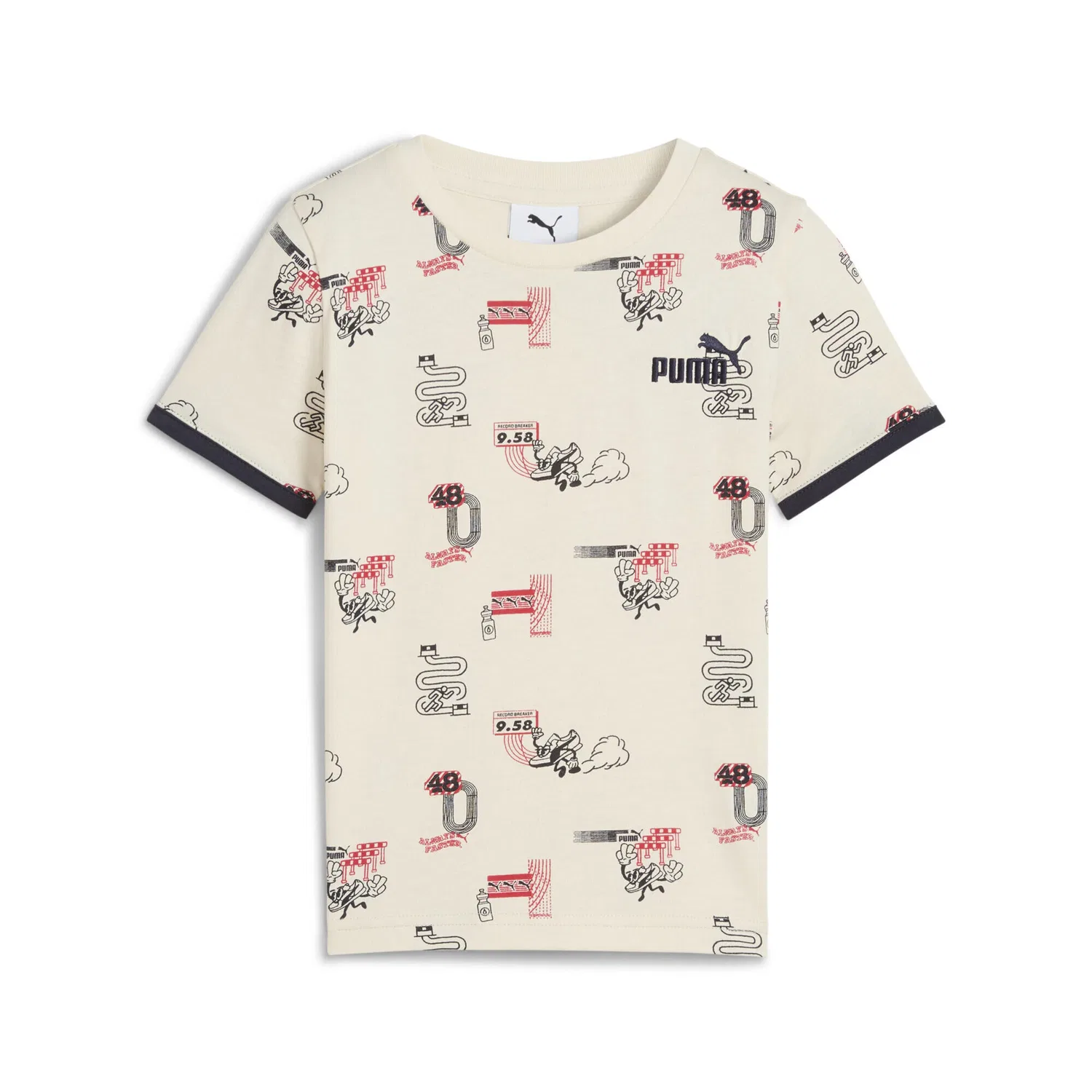 Детская футболка с коротким рукавом Little Runners Puma, Weiß Beige Cremefarben