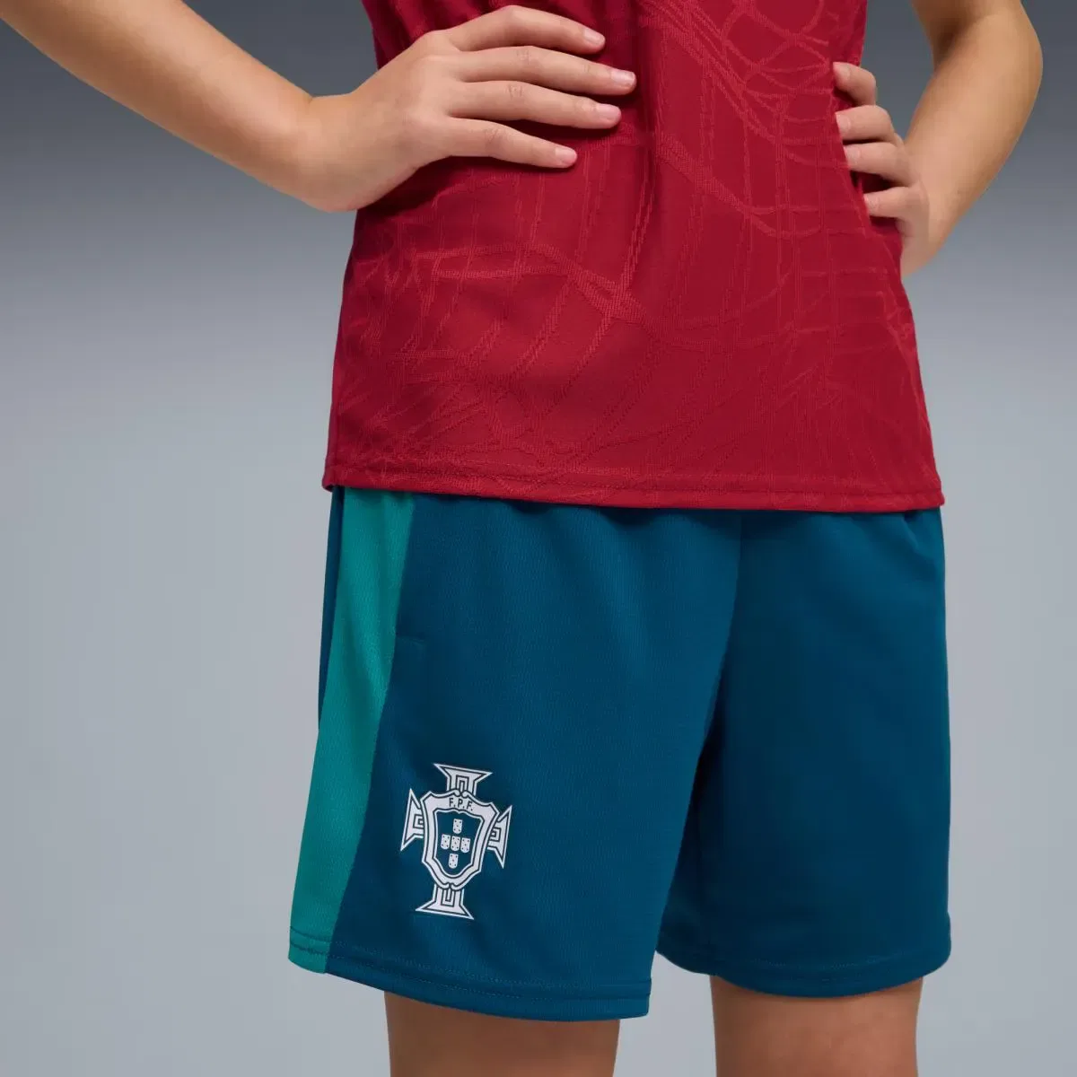 Детские шорты для футбола тренировочные FPF Training Jr Puma, Verde — фото 4