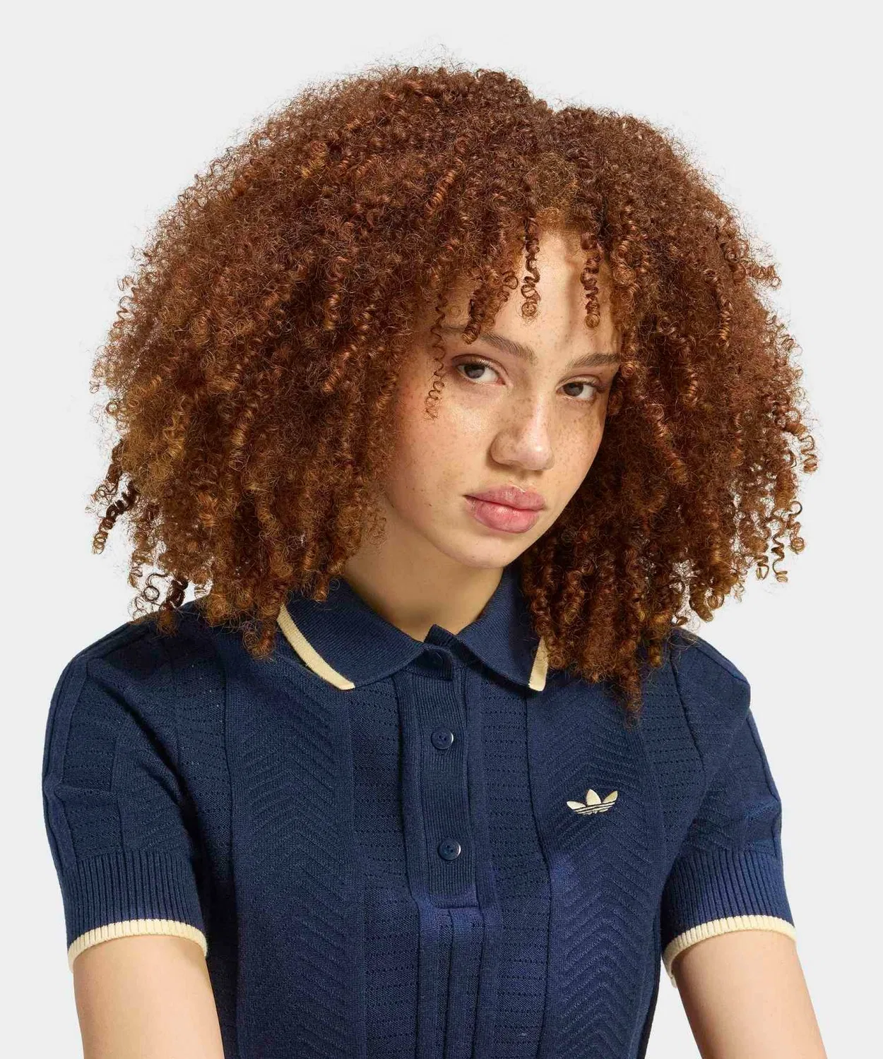Женская хлопковая поло-футболка с длинным рукавомAdidas Originals, Blue — фото 3